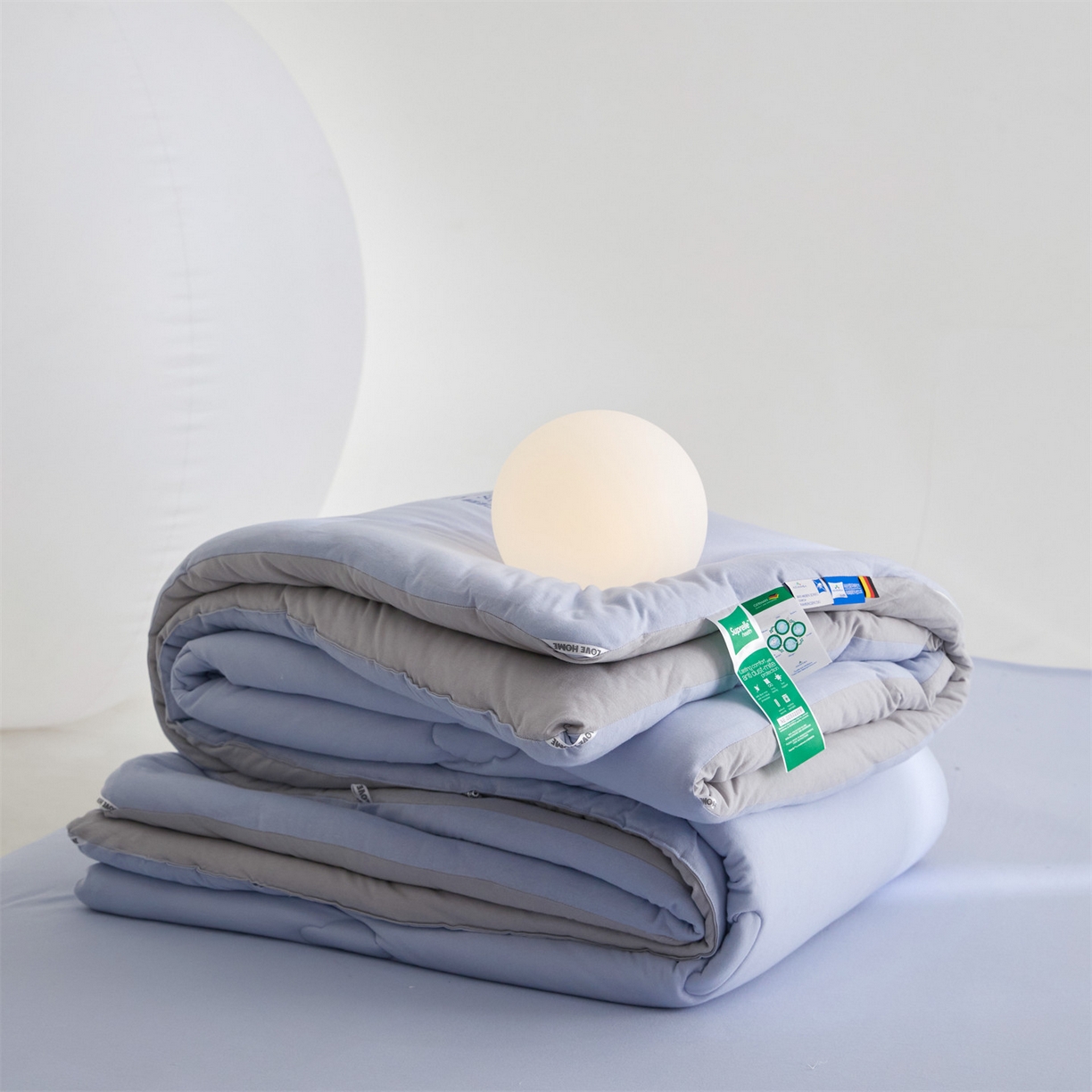 91家纺网 家纺一手货源 找家纺 头等舱 2025新款全棉A类针织 零压 深睡 德国ADVANSA 抗菌 100%阻螨低致敏秋冬被（空镜图） 蓝莓糖霜