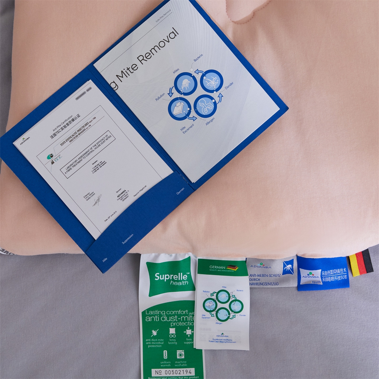 91家纺网 家纺一手货源 找家纺 头等舱 2025新款全棉A类针织 零压 深睡 德国ADVANSA 抗菌 100%阻螨低致敏秋冬被（空镜图） 蜜桃糖霜