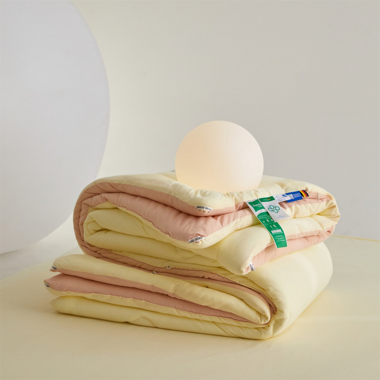 91家纺网 家纺一手货源 找家纺 头等舱 2025新款全棉A类针织 零压 深睡 德国ADVANSA 抗菌 100%阻螨低致敏秋冬被（空镜图） 乳酪蜜桃