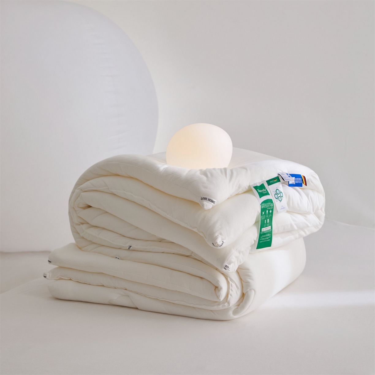 91家纺网 家纺一手货源 找家纺 头等舱 2025新款全棉A类针织 零压 深睡 德国ADVANSA 抗菌 100%阻螨低致敏秋冬被（空镜图） 舒芙蕾白