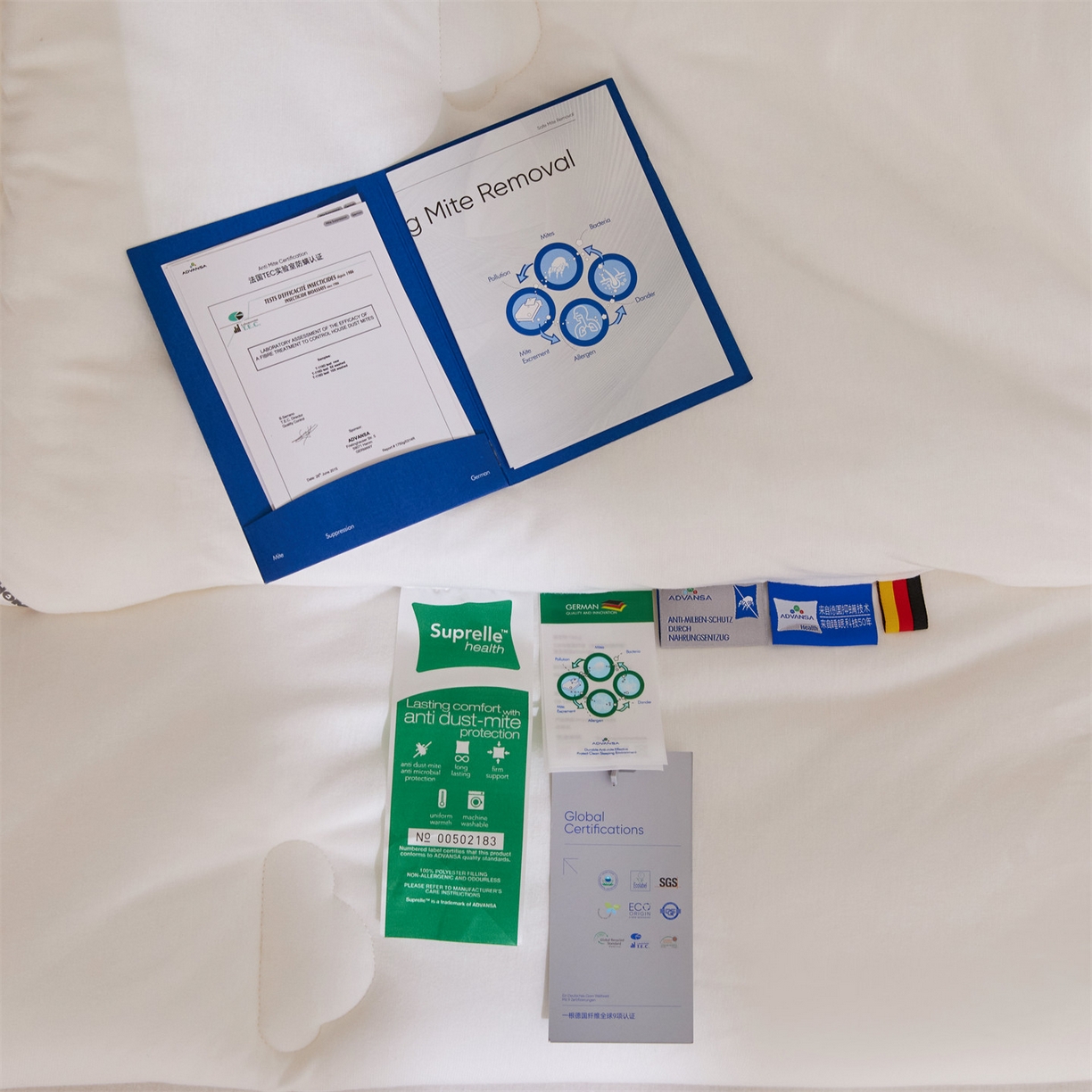 91家纺网 家纺一手货源 找家纺 头等舱 2025新款全棉A类针织 零压 深睡 德国ADVANSA 抗菌 100%阻螨低致敏秋冬被（空镜图） 舒芙蕾白