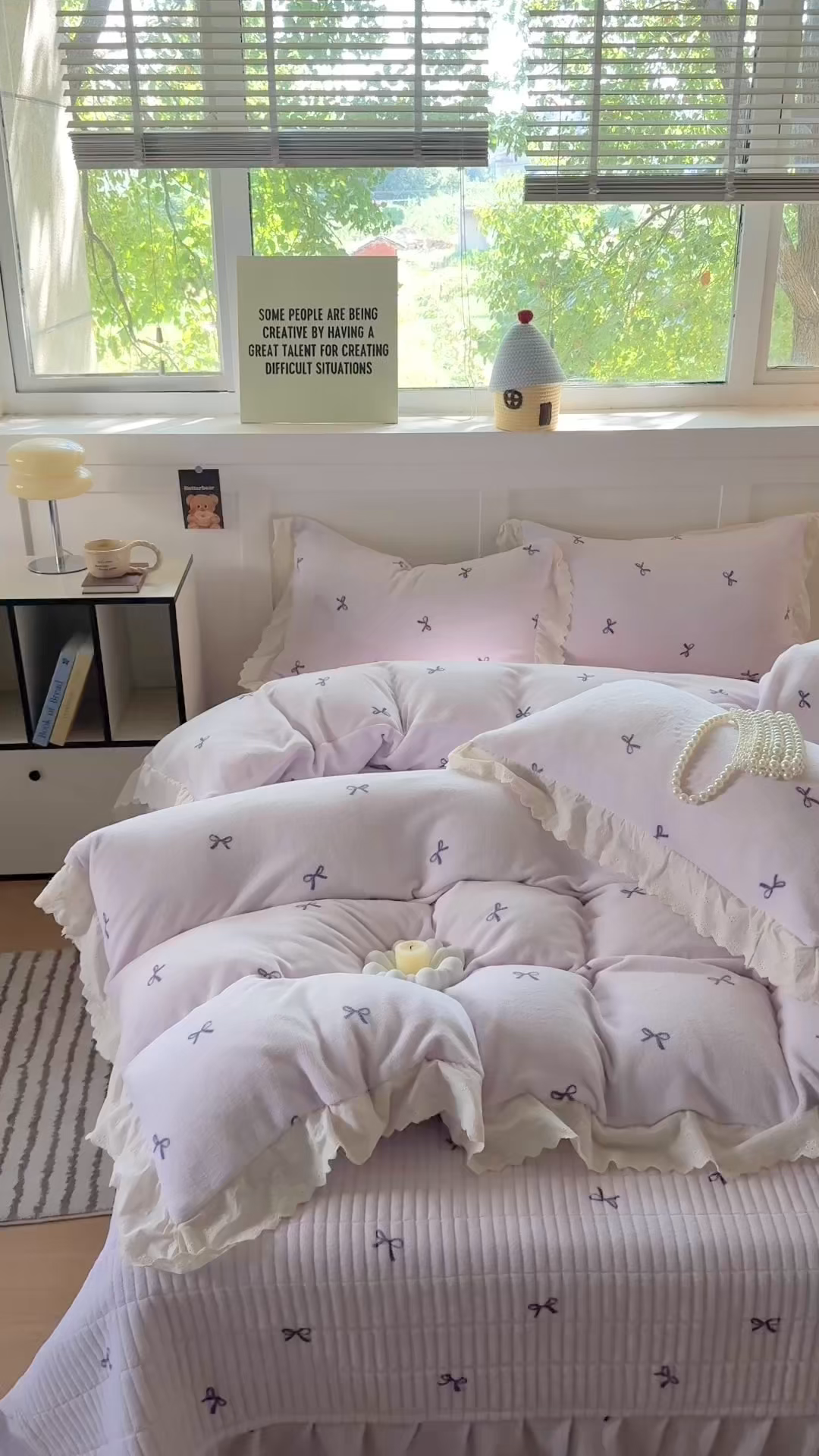 91家纺网 家纺一手货源 找家纺 欧尚 2025新款牛奶绒花边床盖四件套 仙女紫