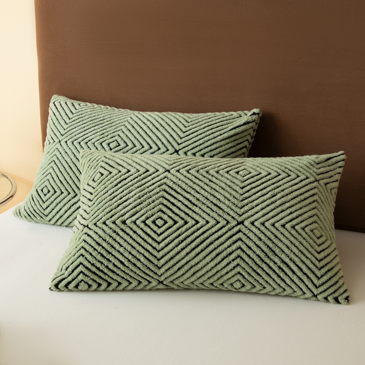 91家纺网 家纺一手货源 找家纺 欧邦 2025新款轻奢暖阳绒提花双面绒单层毯毯子 单层毯-青瓷绿