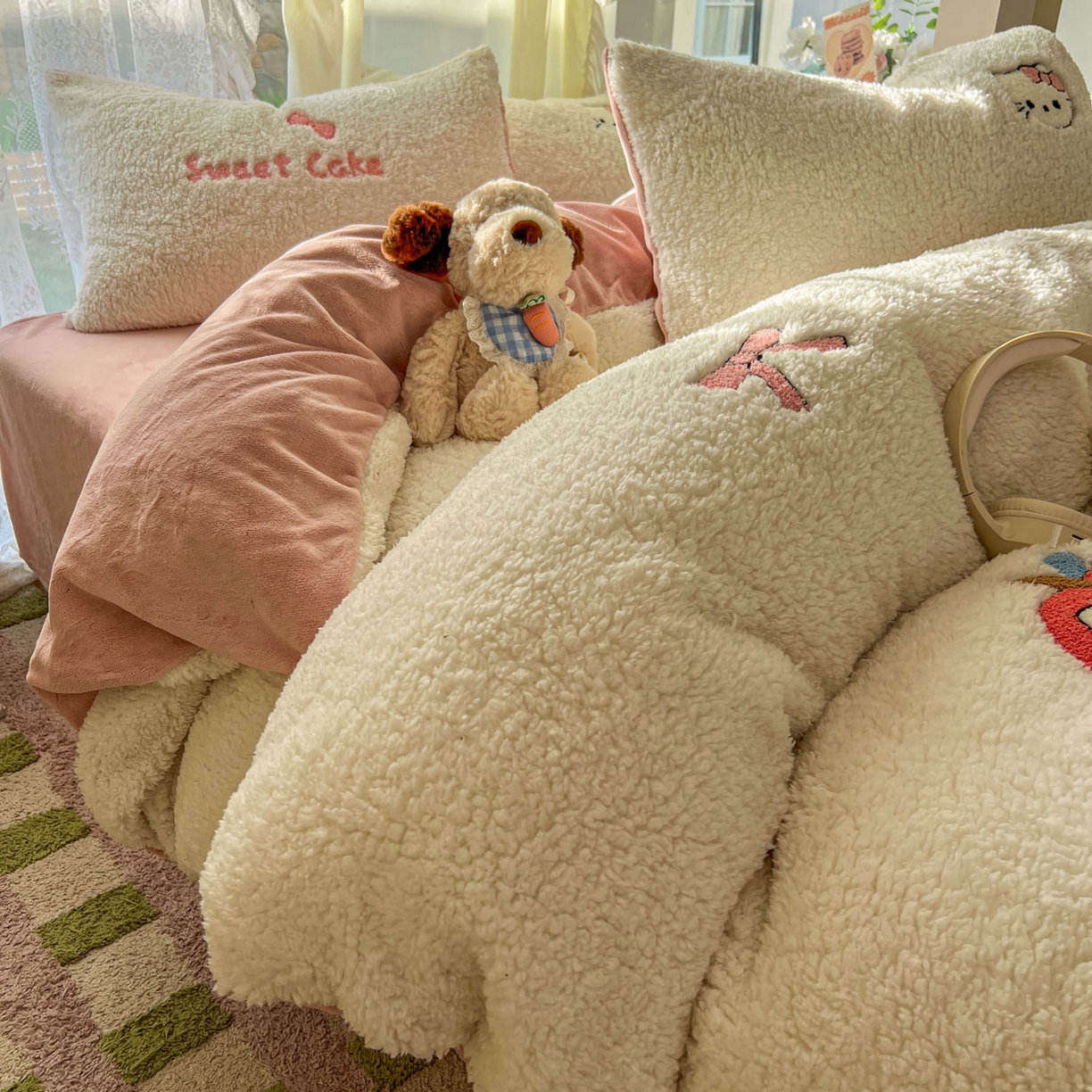 91家纺网 家纺一手货源 找家纺 （总）颜选 2025新款卡通羊羔绒四件套