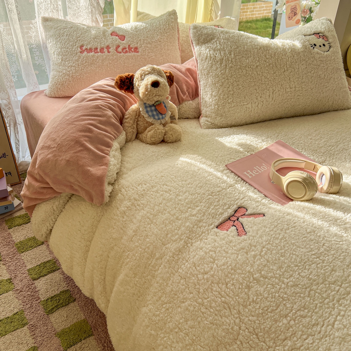 91家纺网 家纺一手货源 找家纺 （总）颜选 2025新款卡通羊羔绒四件套