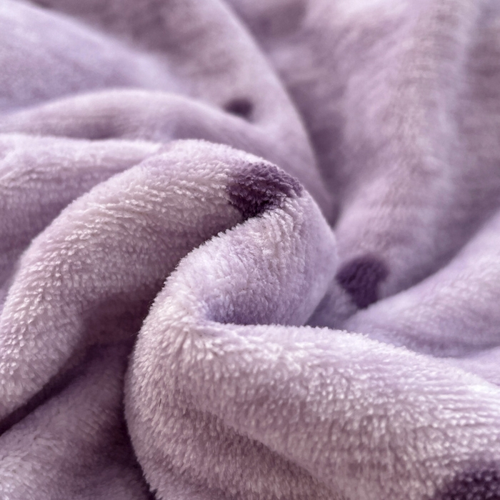 91家纺网 家纺一手货源 找家纺 鑫利来家纺 2025新款牛奶绒床盖夹棉花边韩版印花单床盖单件床盖三件套 床盖-紫色小心心