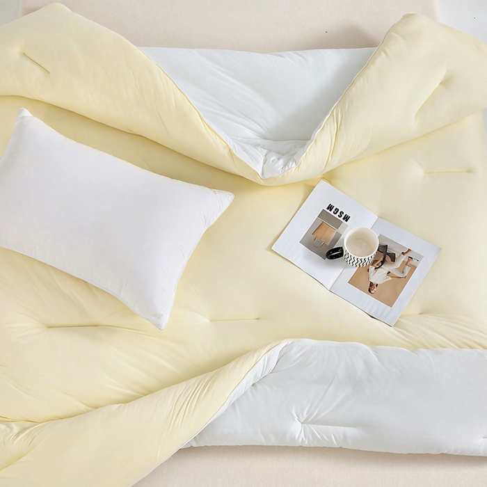 91家纺网 家纺一手货源 找家纺 栩裕纺织 2025新款A类亲肤深睡眠控温抑菌被芯被子被芯春秋被冬被 流苏黄