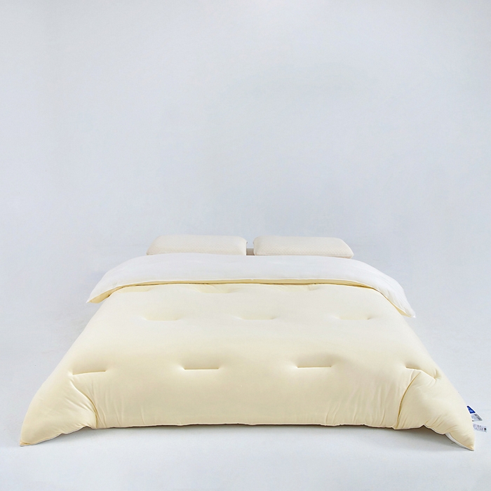 91家纺网 家纺一手货源 找家纺 栩裕纺织 2025新款A类亲肤深睡眠控温抑菌被芯被子被芯春秋被冬被 流苏黄