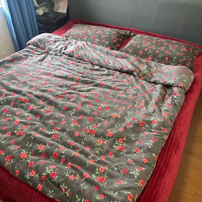 91家纺网 家纺一手货源 找家纺 （总）梦纤绒 2025新款亲肤舒适加厚印花牛奶绒床盖四件套