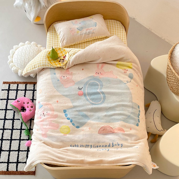 91家纺网 家纺一手货源 找家纺 （总）宝贝优选 2025新款A类卡通数码印幼儿园儿童牛奶绒套件