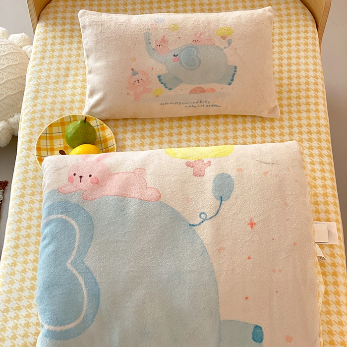 91家纺网 家纺一手货源 找家纺 （总）宝贝优选 2025新款A类卡通数码印幼儿园儿童牛奶绒套件