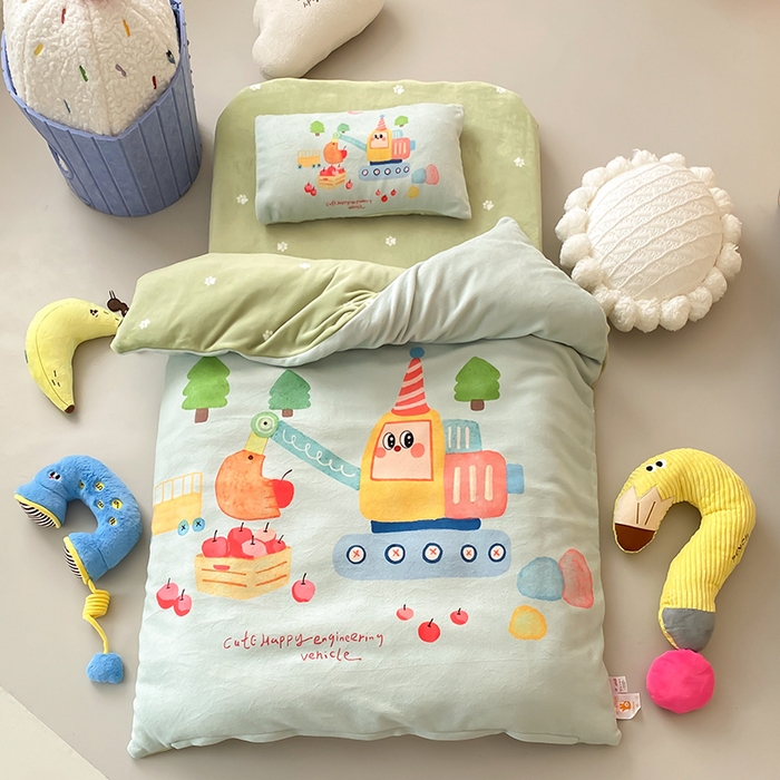 91家纺网 家纺一手货源 找家纺 （总）宝贝优选 2025新款A类卡通数码印幼儿园儿童牛奶绒套件