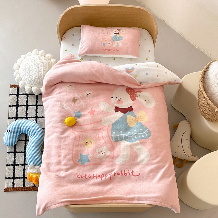 宝贝优选 2025新款A类卡通数码印幼儿园儿童牛奶绒套件 魔法口袋