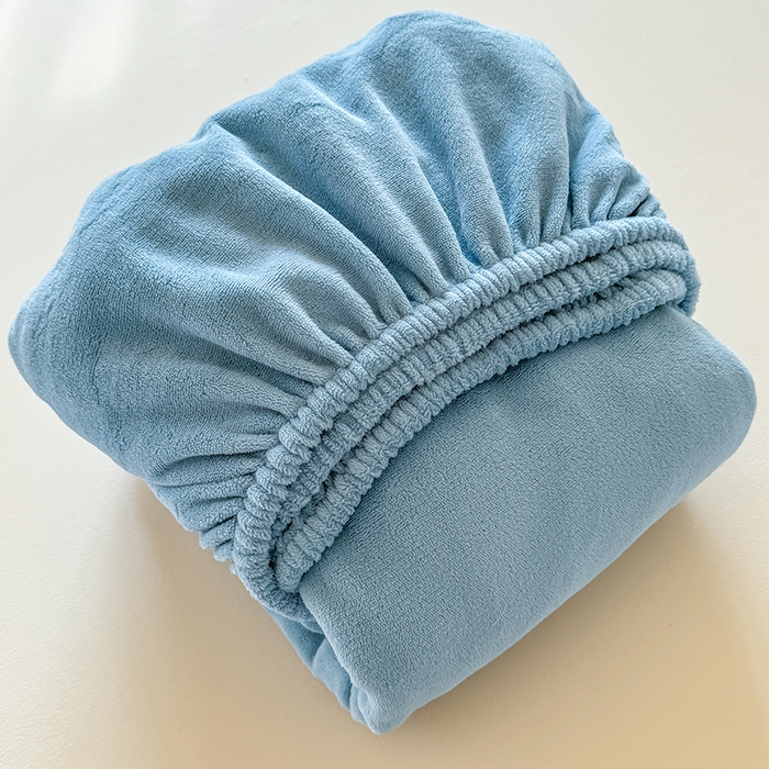 91家纺网 家纺一手货源 找家纺 十一家居 2025新款亲肤舒适高克重恒温亲肤舒适牛奶绒单件床笠单品床笠单床笠系列 海青蓝