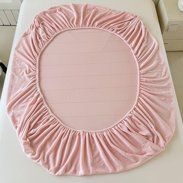 91家纺网 家纺一手货源 找家纺 十一家居 2025新款亲肤舒适高克重恒温亲肤舒适牛奶绒单件床笠单品床笠单床笠系列 冰莓粉