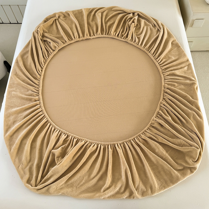 91家纺网 家纺一手货源 找家纺 十一家居 2025新款亲肤舒适高克重恒温亲肤舒适牛奶绒单件床笠单品床笠单床笠系列 浅卡其