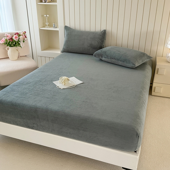 91家纺网 家纺一手货源 找家纺 （总）十一家居 2025新款亲肤舒适高克重恒温亲肤舒适牛奶绒单件床笠单品床笠单床笠系列