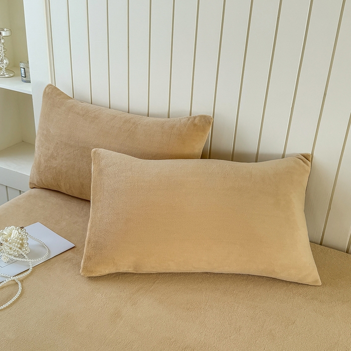 91家纺网 家纺一手货源 找家纺 十一家居 2025新款亲肤舒适高克重恒温亲肤舒适牛奶绒单件床笠单品床笠单床笠系列 浅卡其