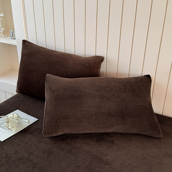 91家纺网 家纺一手货源 找家纺 十一家居 2025新款亲肤舒适高克重恒温亲肤舒适牛奶绒单件床笠单品床笠单床笠系列 可可棕