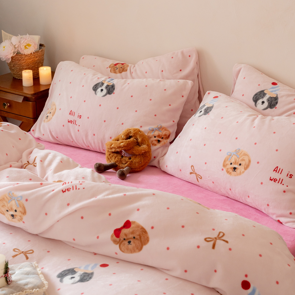 91家纺网 家纺一手货源 找家纺 （总）时光里 2025新款230克印花牛奶绒系列四件套