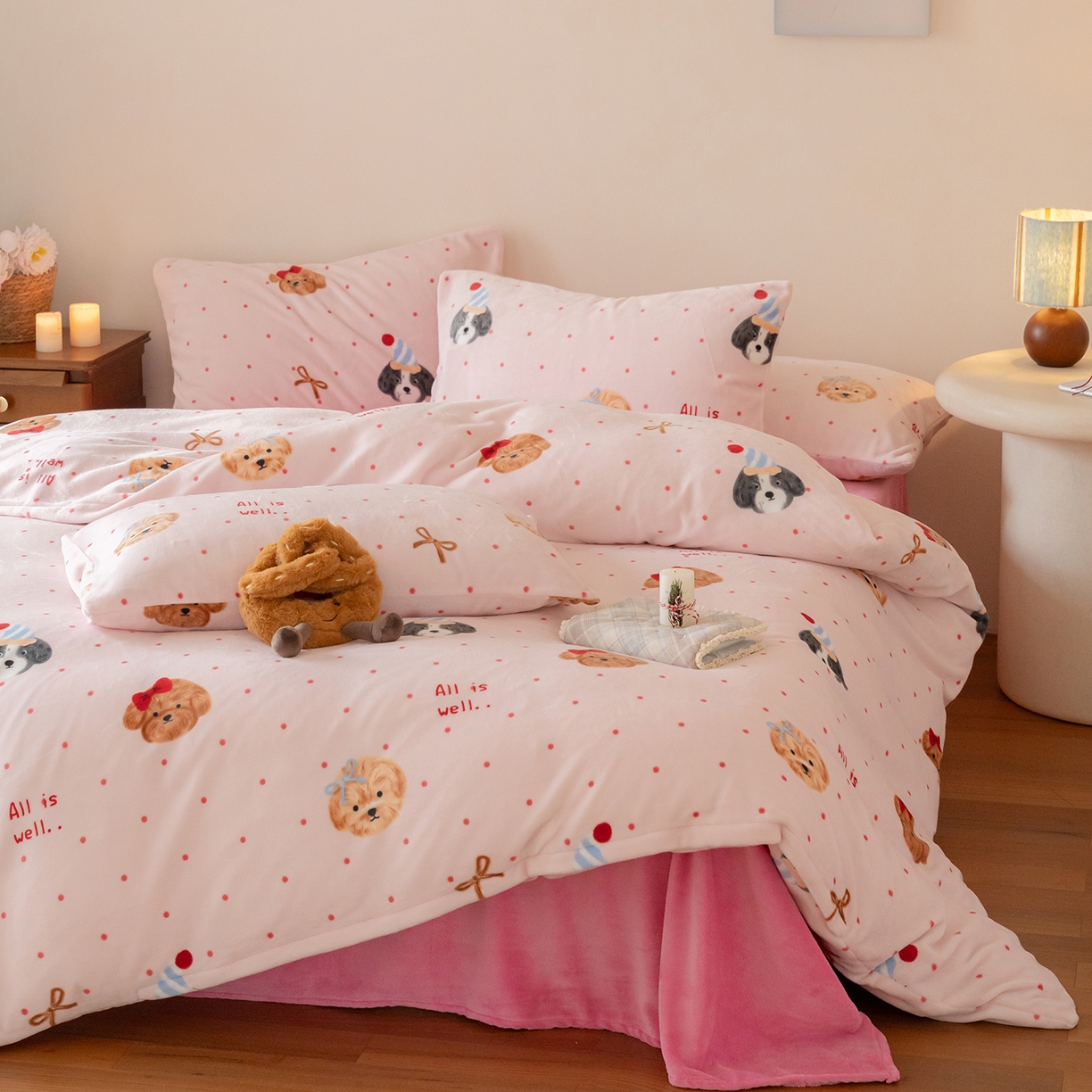 91家纺网 家纺一手货源 找家纺 （总）时光里 2025新款230克印花牛奶绒系列四件套