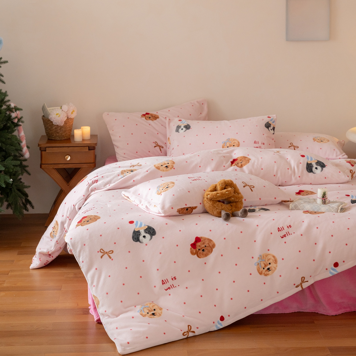 91家纺网 家纺一手货源 找家纺 （总）时光里 2025新款230克印花牛奶绒系列四件套