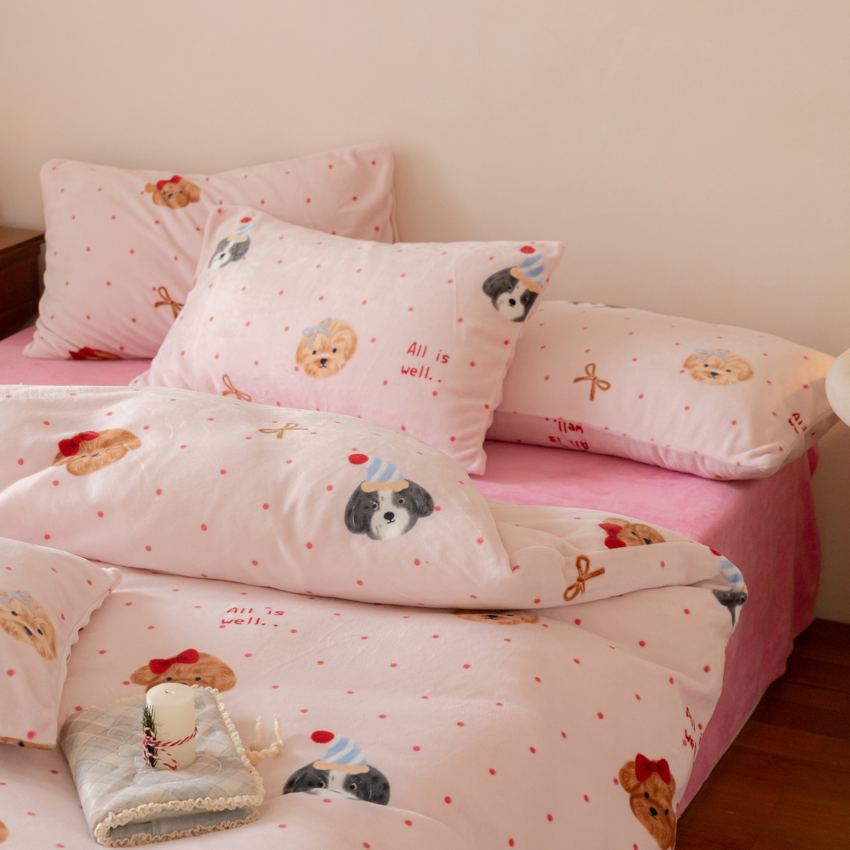 91家纺网 家纺一手货源 找家纺 （总）时光里 2025新款230克印花牛奶绒系列四件套