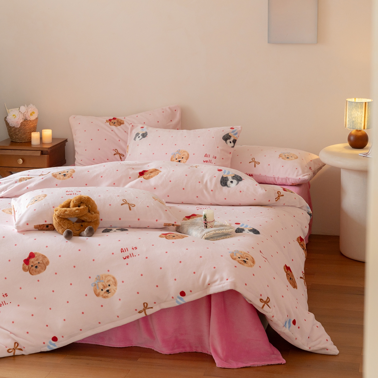 91家纺网 家纺一手货源 找家纺 （总）时光里 2025新款230克印花牛奶绒系列四件套