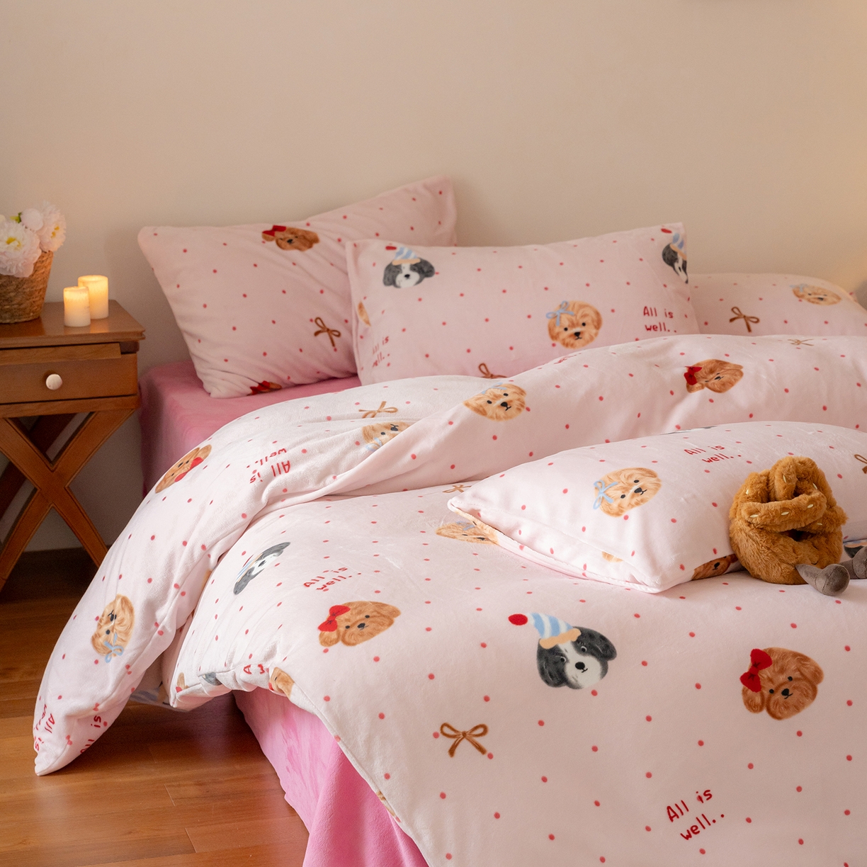 91家纺网 家纺一手货源 找家纺 （总）时光里 2025新款230克印花牛奶绒系列四件套