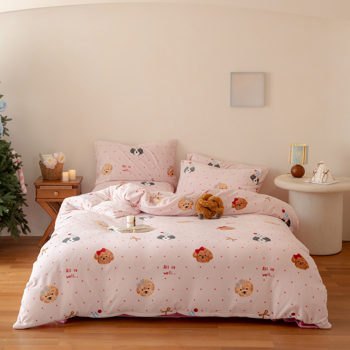 91家纺网 家纺一手货源 找家纺 （总）时光里 2025新款230克印花牛奶绒系列四件套