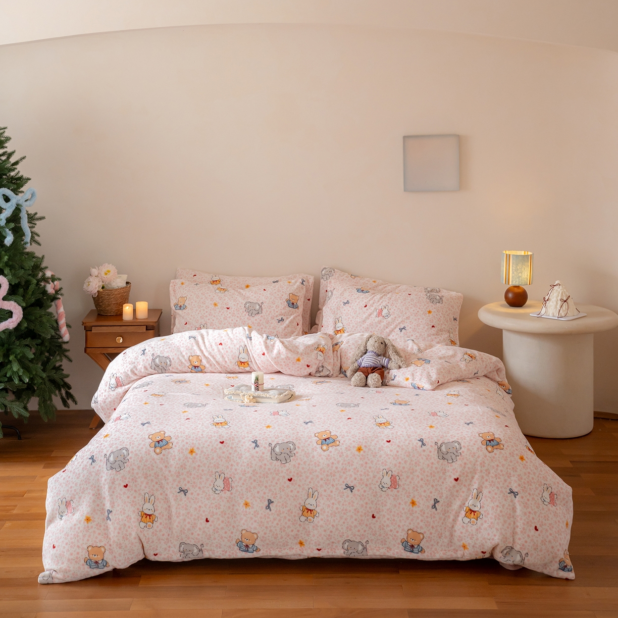 91家纺网 家纺一手货源 找家纺 （总）时光里 2025新款230克印花牛奶绒系列四件套