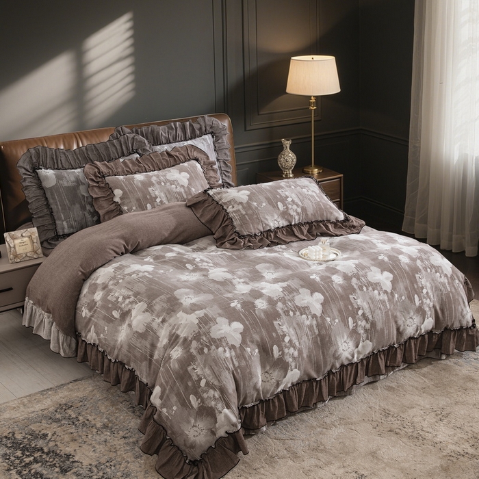 91家纺网 家纺一手货源 找家纺 （总）鲁爱家纺供货 2025新款韩版色织提花四件套