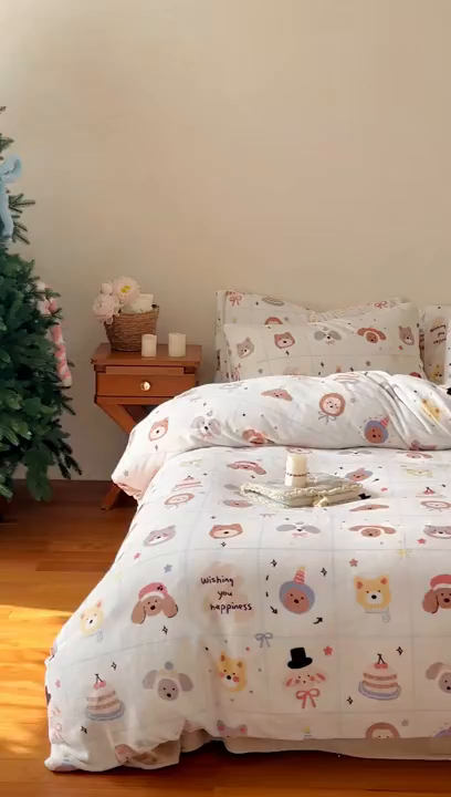 91家纺网 家纺一手货源 找家纺 时光里 2025新款230克印花牛奶绒系列四件套 汪汪小队