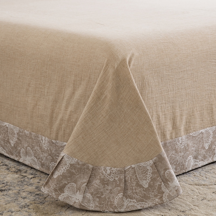 91家纺网 家纺一手货源 找家纺 鲁爱家纺供货 2025新款韩版色织提花四件套 梦蝶-浅咖