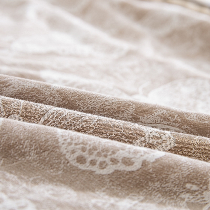 91家纺网 家纺一手货源 找家纺 鲁爱家纺供货 2025新款韩版色织提花四件套 梦蝶-浅咖