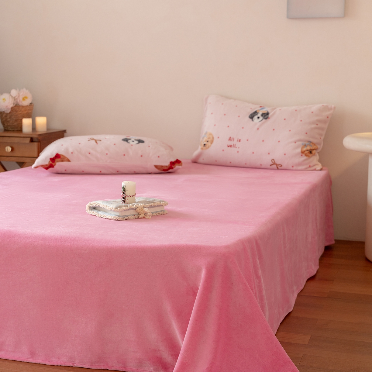 91家纺网 家纺一手货源 找家纺 （总）时光里 2025新款230克印花牛奶绒系列单枕套