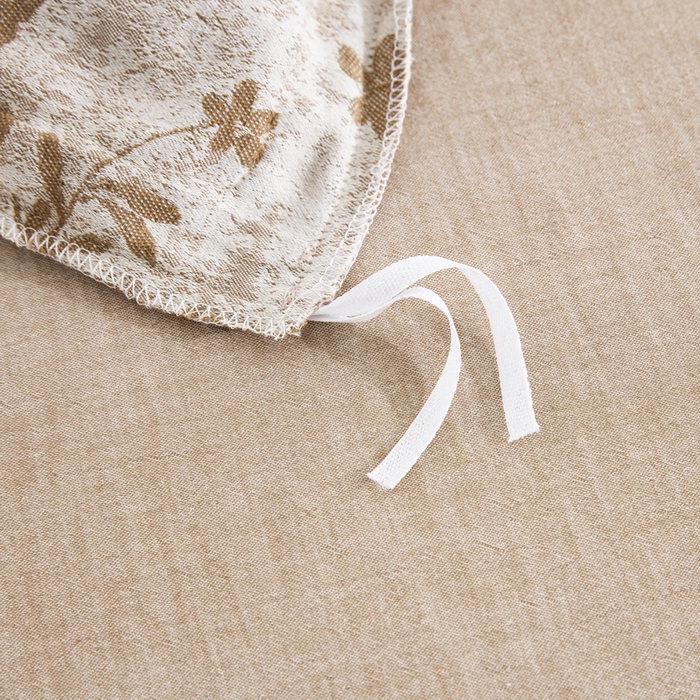 91家纺网 家纺一手货源 找家纺 鲁爱家纺供货 2025新款韩版色织提花四件套 鸟语花香-浅咖