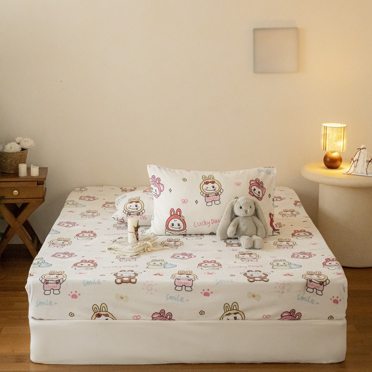 91家纺网 家纺一手货源 找家纺 （总）时光里 2025新款230克印花牛奶绒系列单床笠