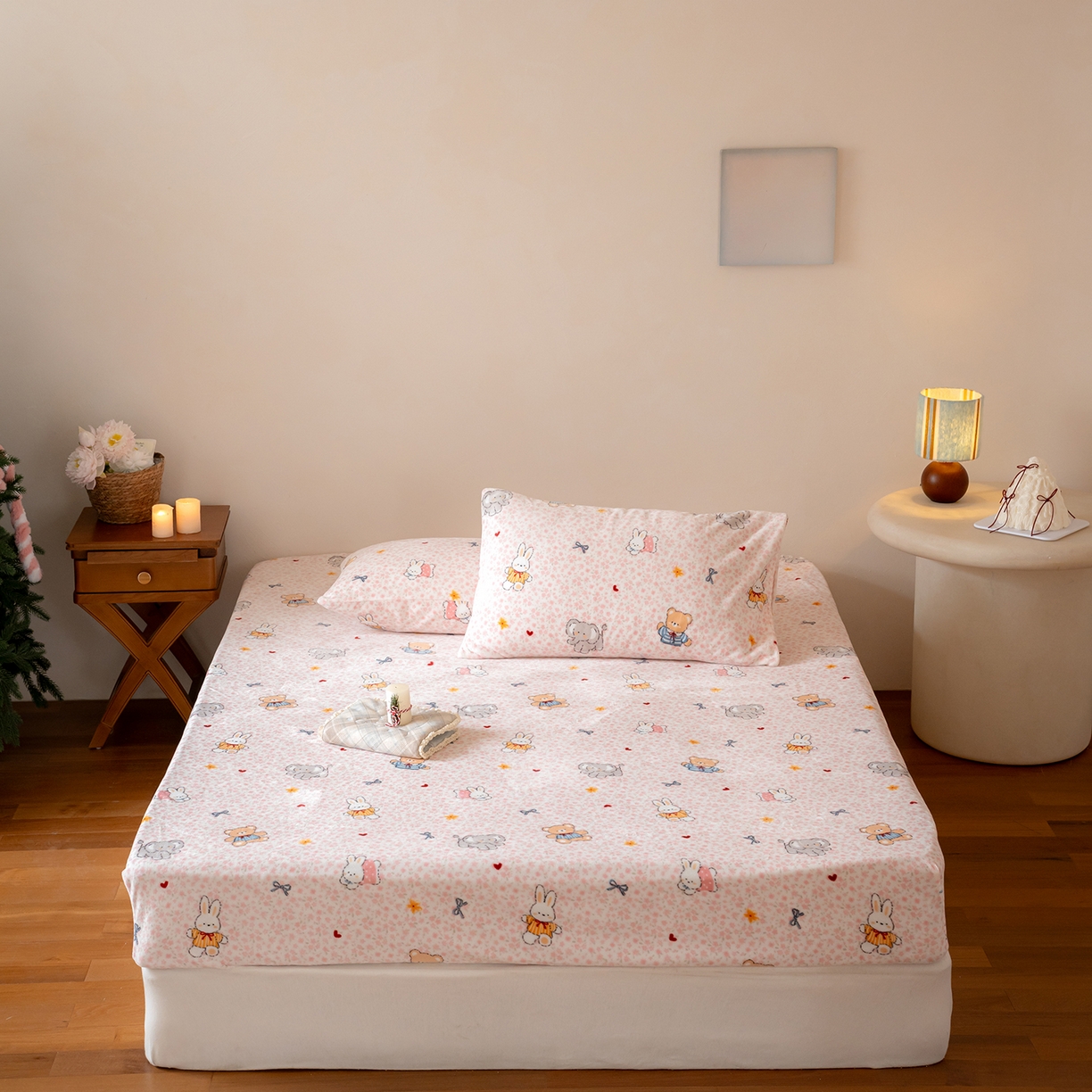 91家纺网 家纺一手货源 找家纺 （总）时光里 2025新款230克印花牛奶绒系列单床笠