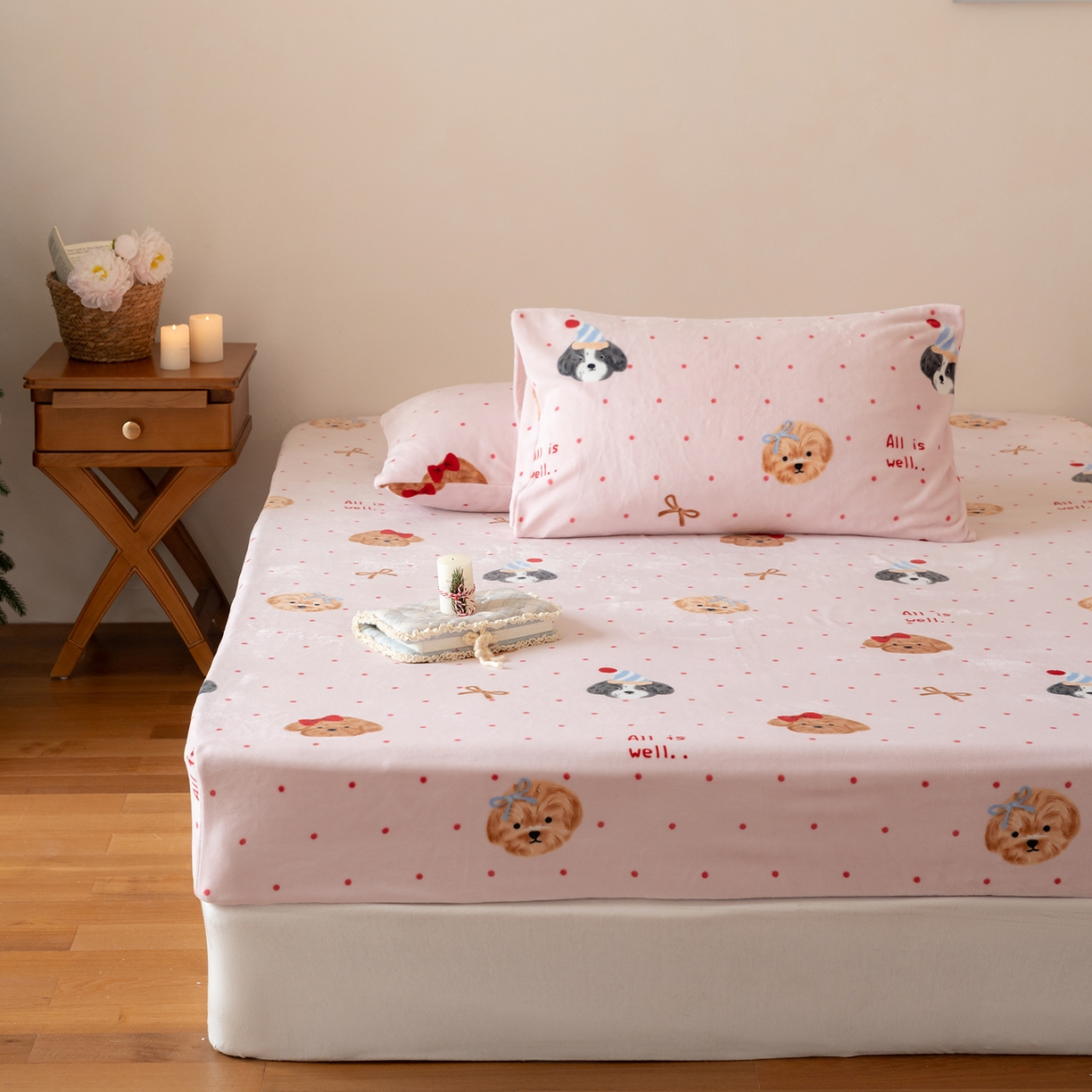 91家纺网 家纺一手货源 找家纺 （总）时光里 2025新款230克印花牛奶绒系列单床笠