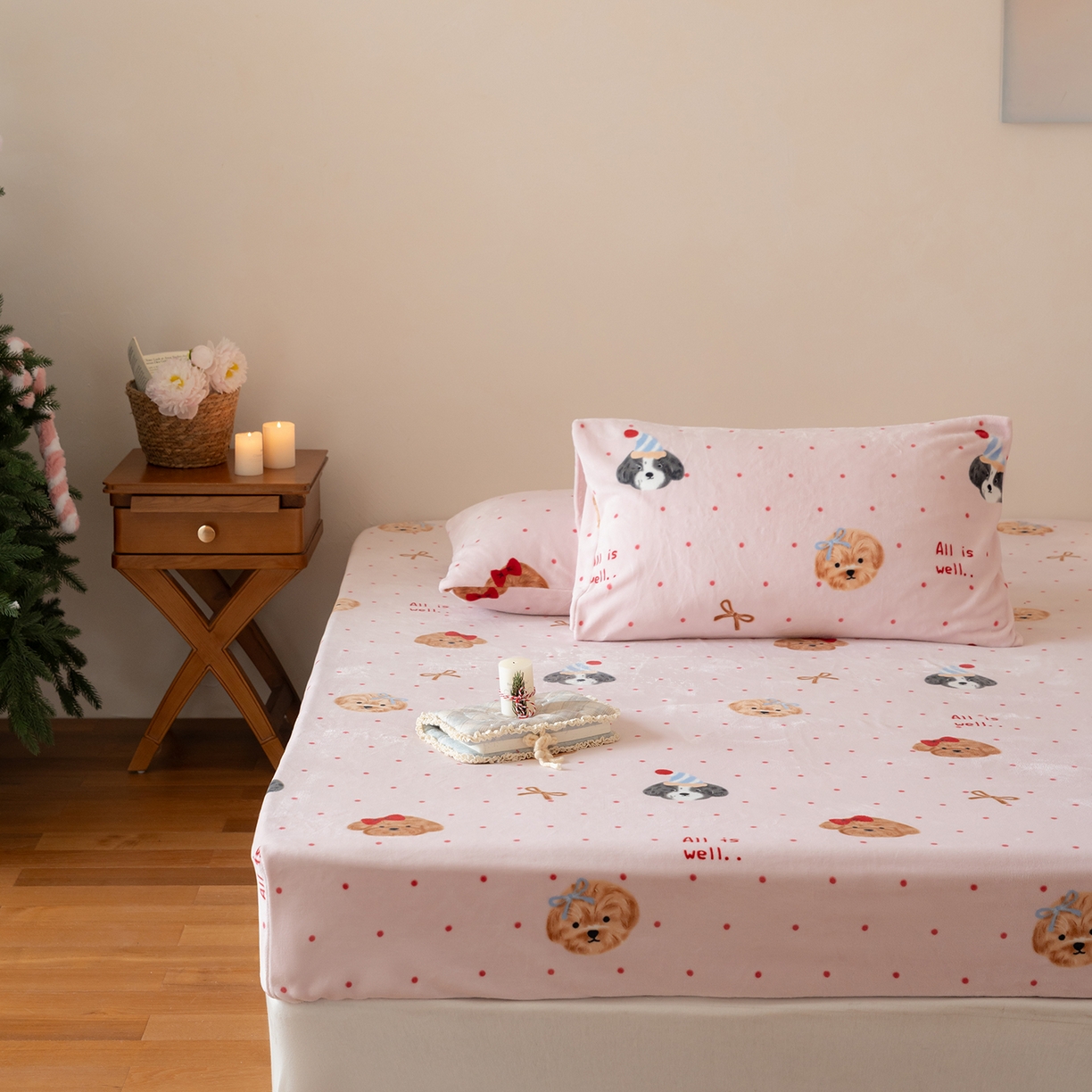 91家纺网 家纺一手货源 找家纺 （总）时光里 2025新款230克印花牛奶绒系列单床笠