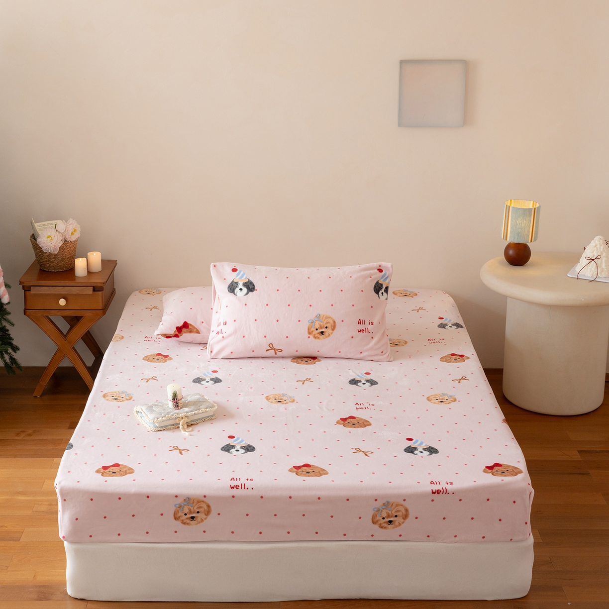 91家纺网 家纺一手货源 找家纺 （总）时光里 2025新款230克印花牛奶绒系列单床笠