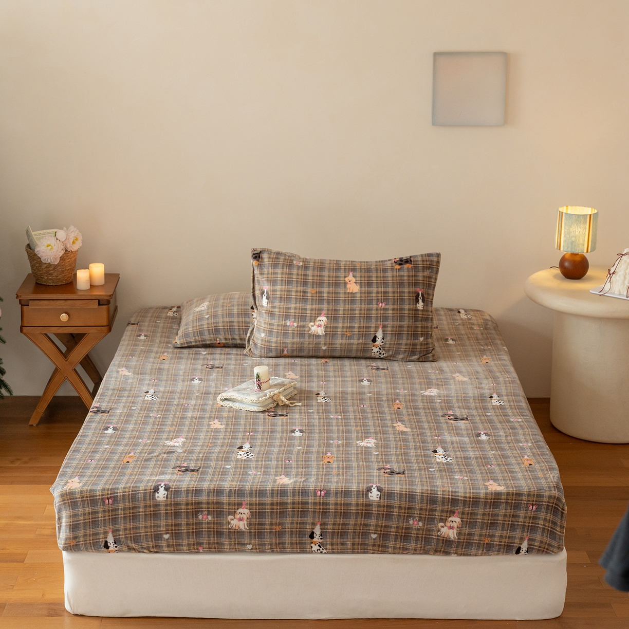 91家纺网 家纺一手货源 找家纺 （总）时光里 2025新款230克印花牛奶绒系列单床笠