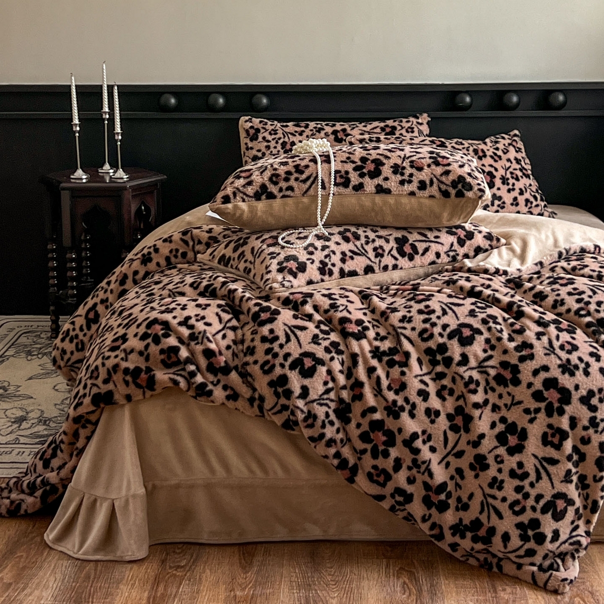 （总）满座家居 2025新款高克重兔毛绒保暖印花四件套