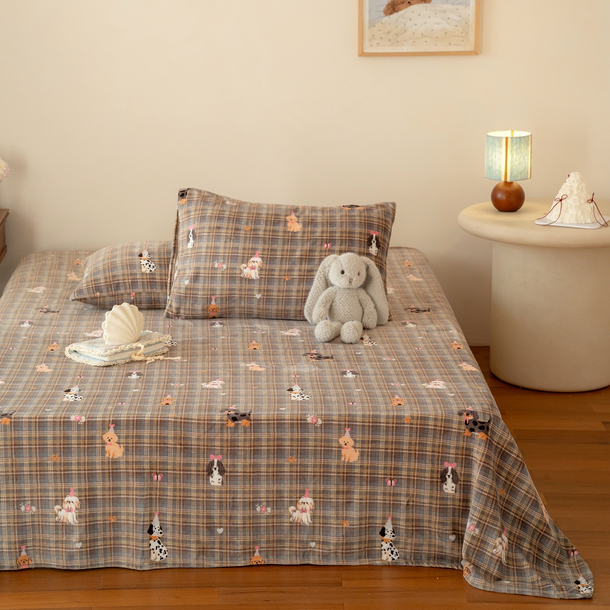 91家纺网 家纺一手货源 找家纺 （总）时光里 2025新款230克印花牛奶绒系列单床单