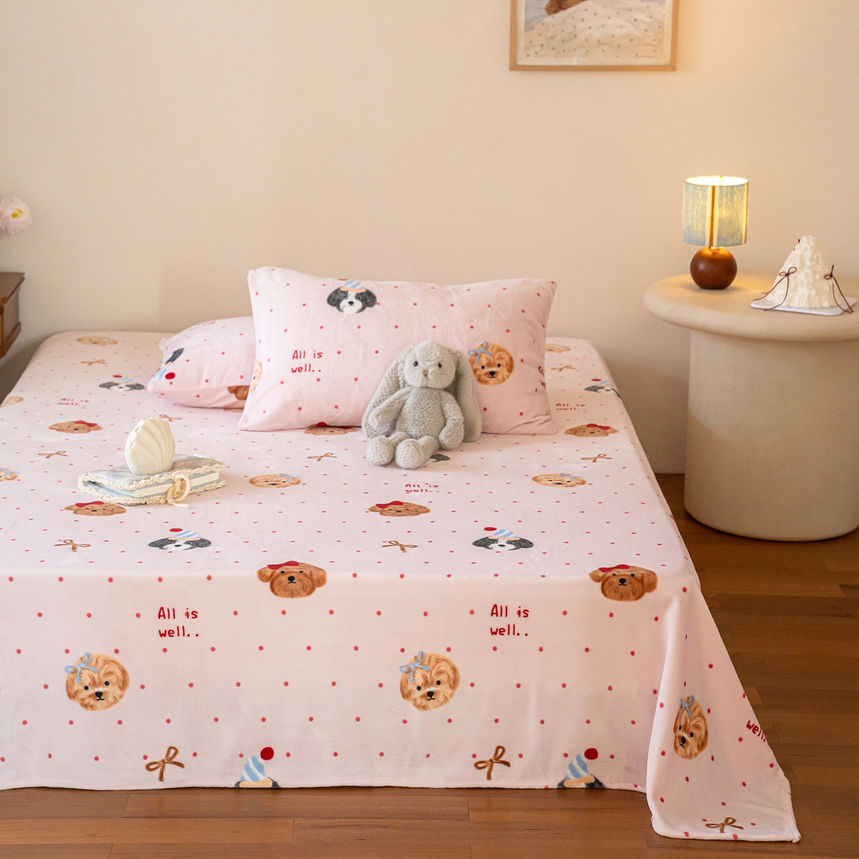 91家纺网 家纺一手货源 找家纺 （总）时光里 2025新款230克印花牛奶绒系列单床单