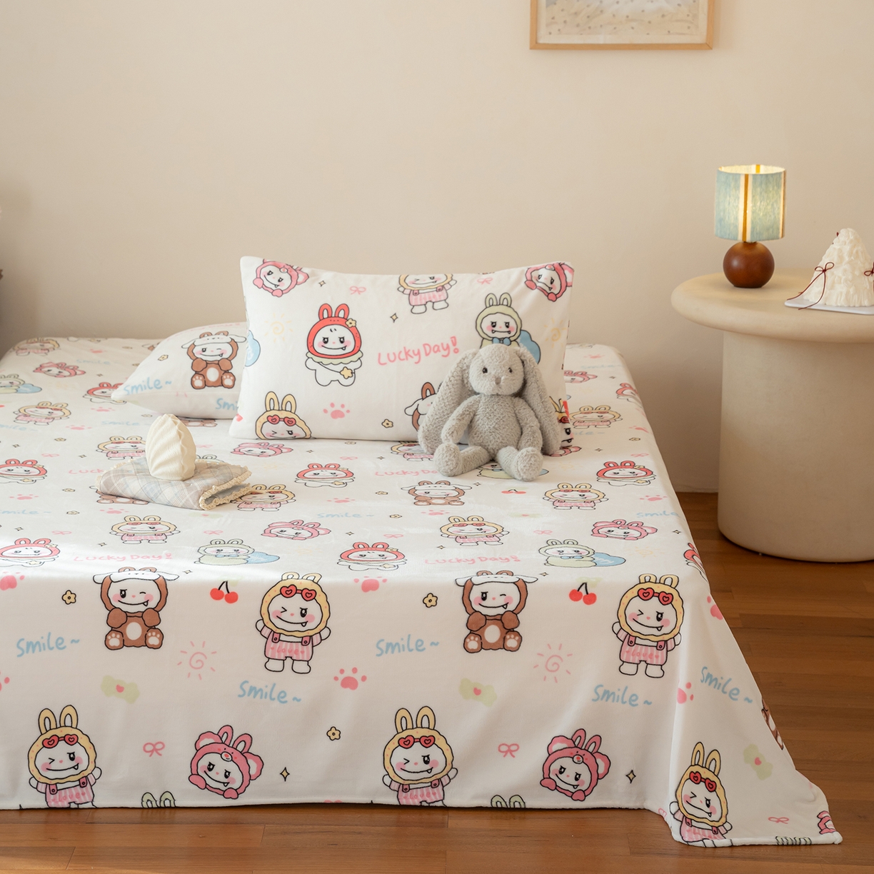 91家纺网 家纺一手货源 找家纺 （总）时光里 2025新款230克印花牛奶绒系列单床单