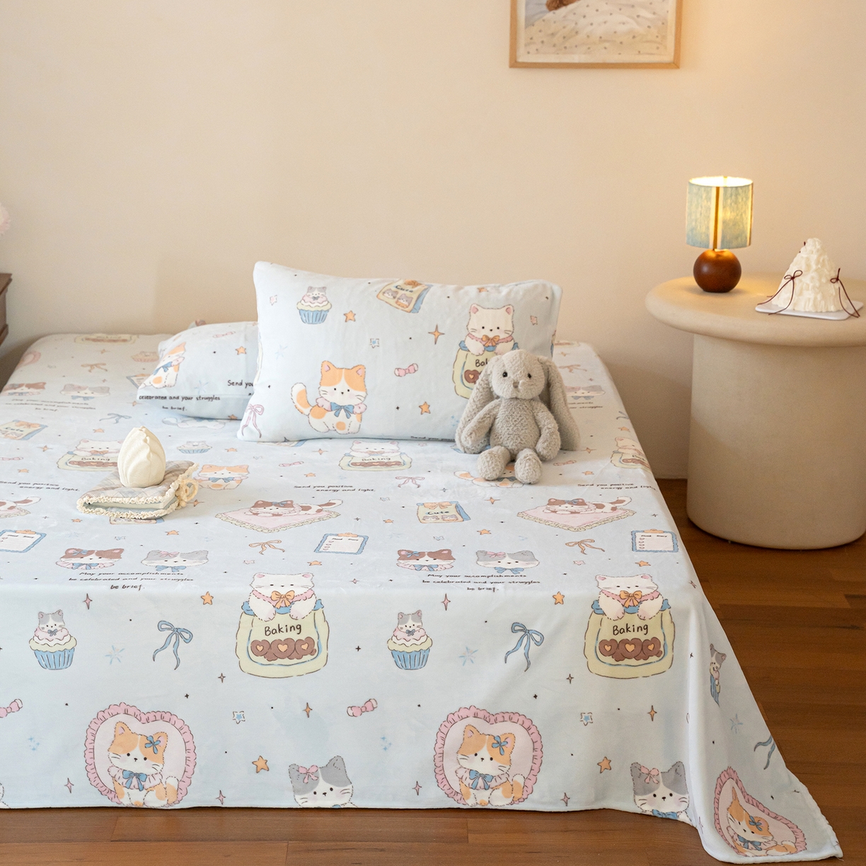 91家纺网 家纺一手货源 找家纺 （总）时光里 2025新款230克印花牛奶绒系列单床单