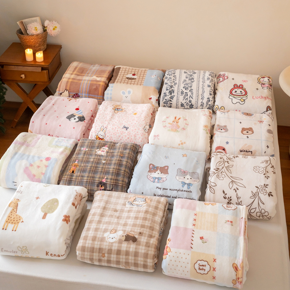 91家纺网 家纺一手货源 找家纺 （总）时光里 2025新款230克印花牛奶绒系列单床单