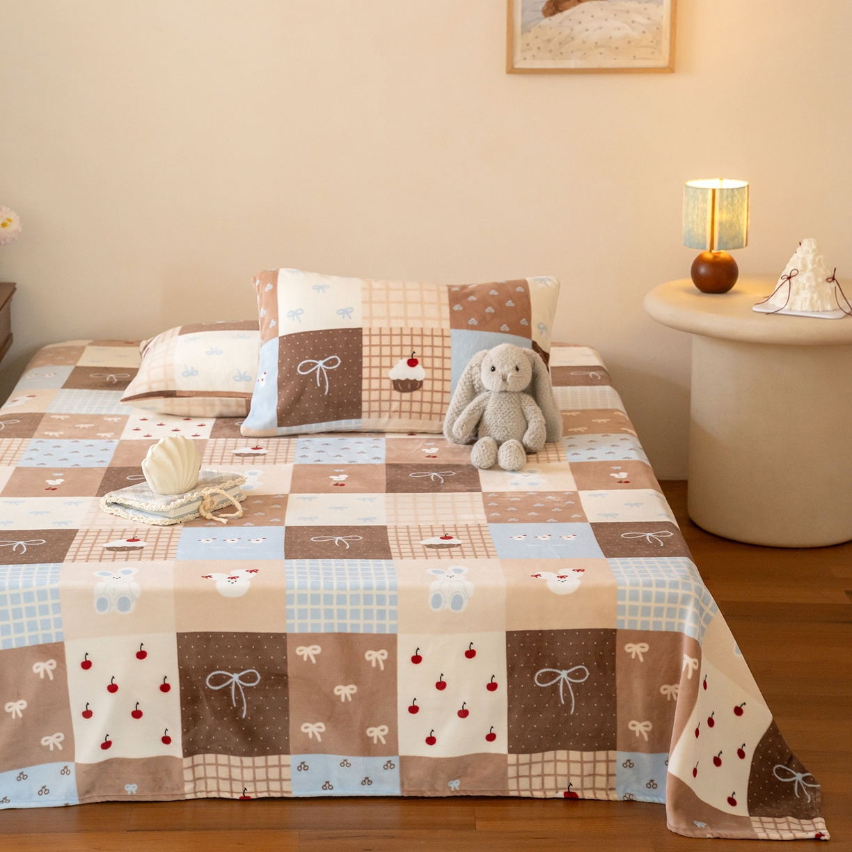 91家纺网 家纺一手货源 找家纺 （总）时光里 2025新款230克印花牛奶绒系列单床单